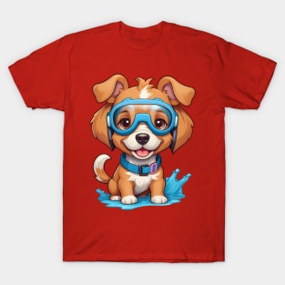 Cute Dog Splashing in Water T-Shirt